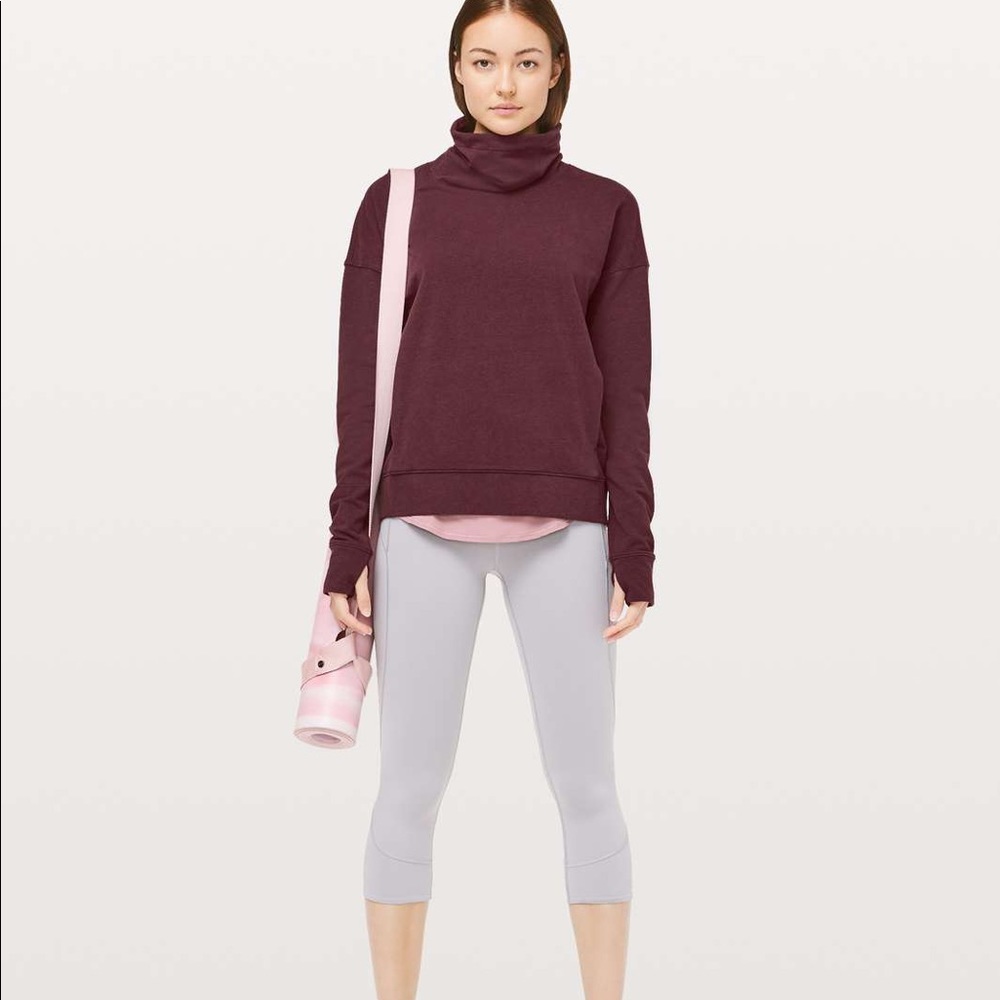 Lululemon cowl neck pullover in Bordeaux (size 8)
